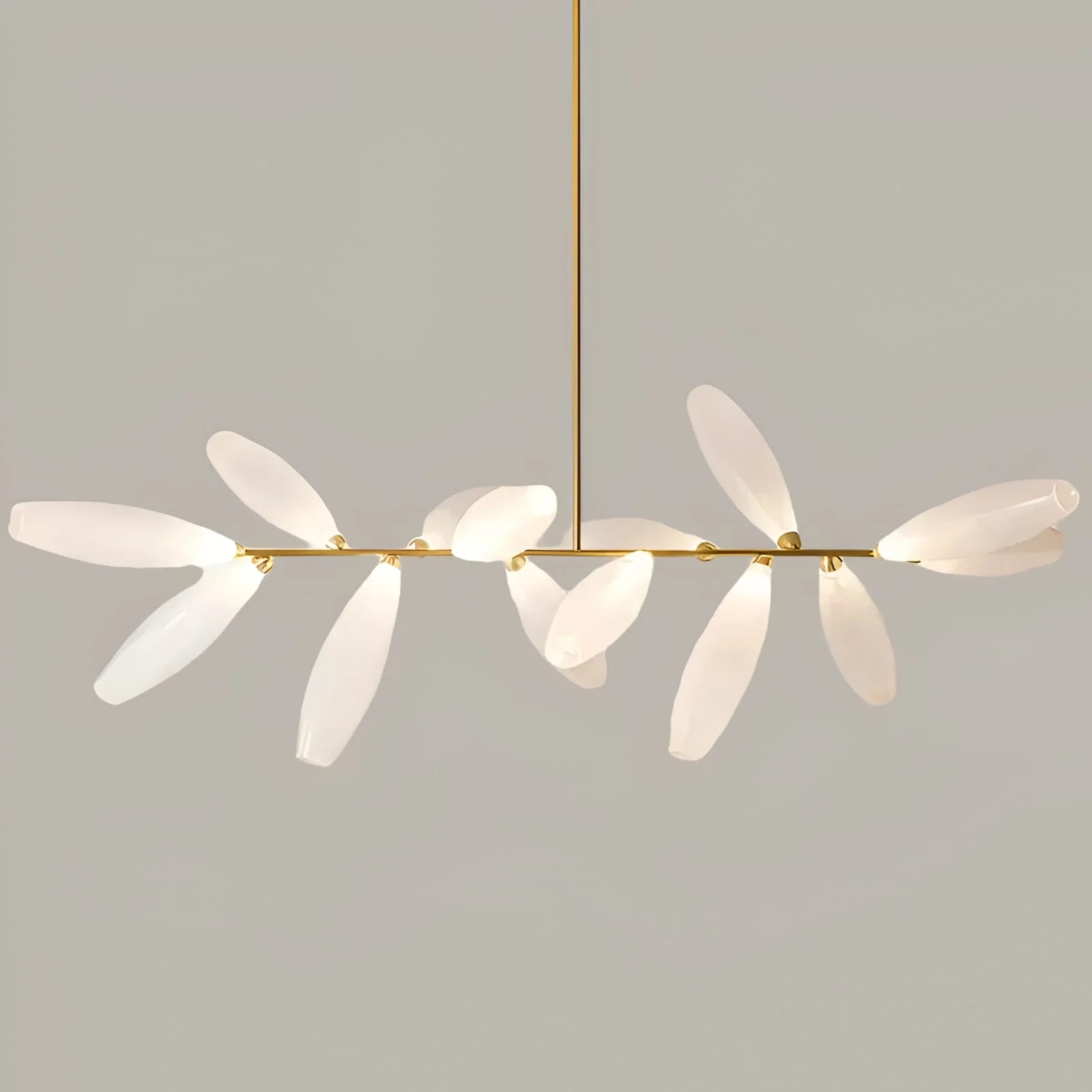 ANKUR AURELIUS MODERN LEAF DESIGN METAL AND GLASS BASED CHANDELIER