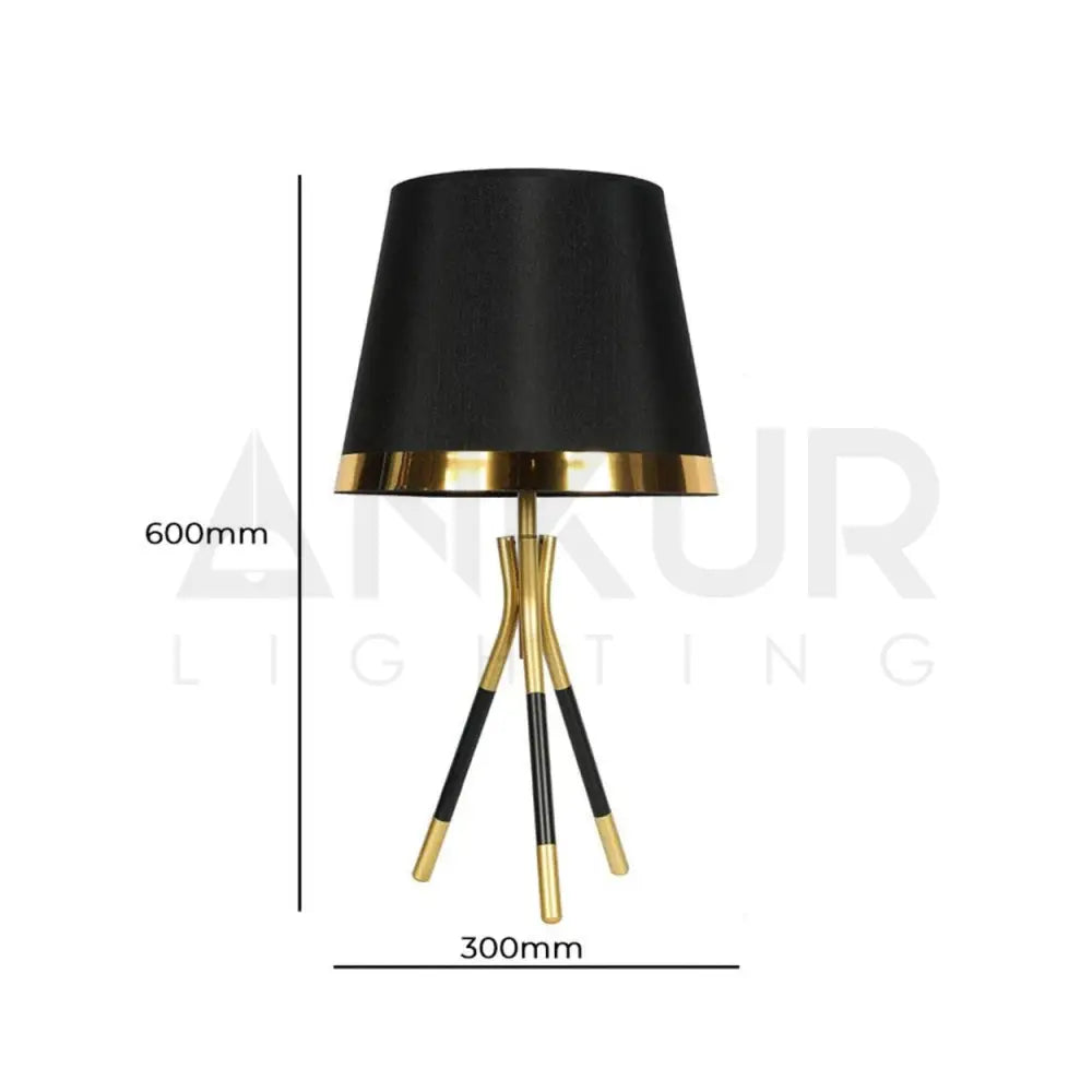 AURAM FABRIC SHADE TRIPOD TABLE LAMP - Ankur Lighting