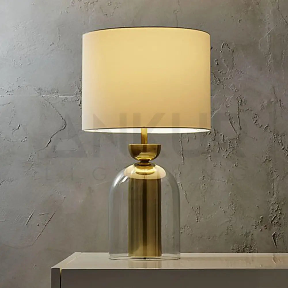 BELLJAR GLASS AND METAL CONTEMPORARY TABLE LAMP - Ankur Lighting