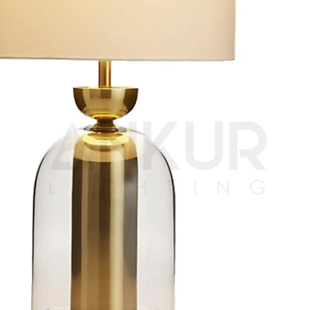 BELLJAR GLASS AND METAL CONTEMPORARY TABLE LAMP - Ankur Lighting