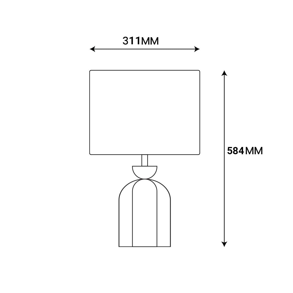 BELLJAR GLASS AND METAL CONTEMPORARY TABLE LAMP