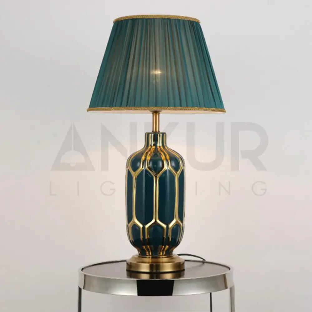 BLEEN CERAMIC TABLE LAMP BEDSIDE LAMP - Ankur Lighting