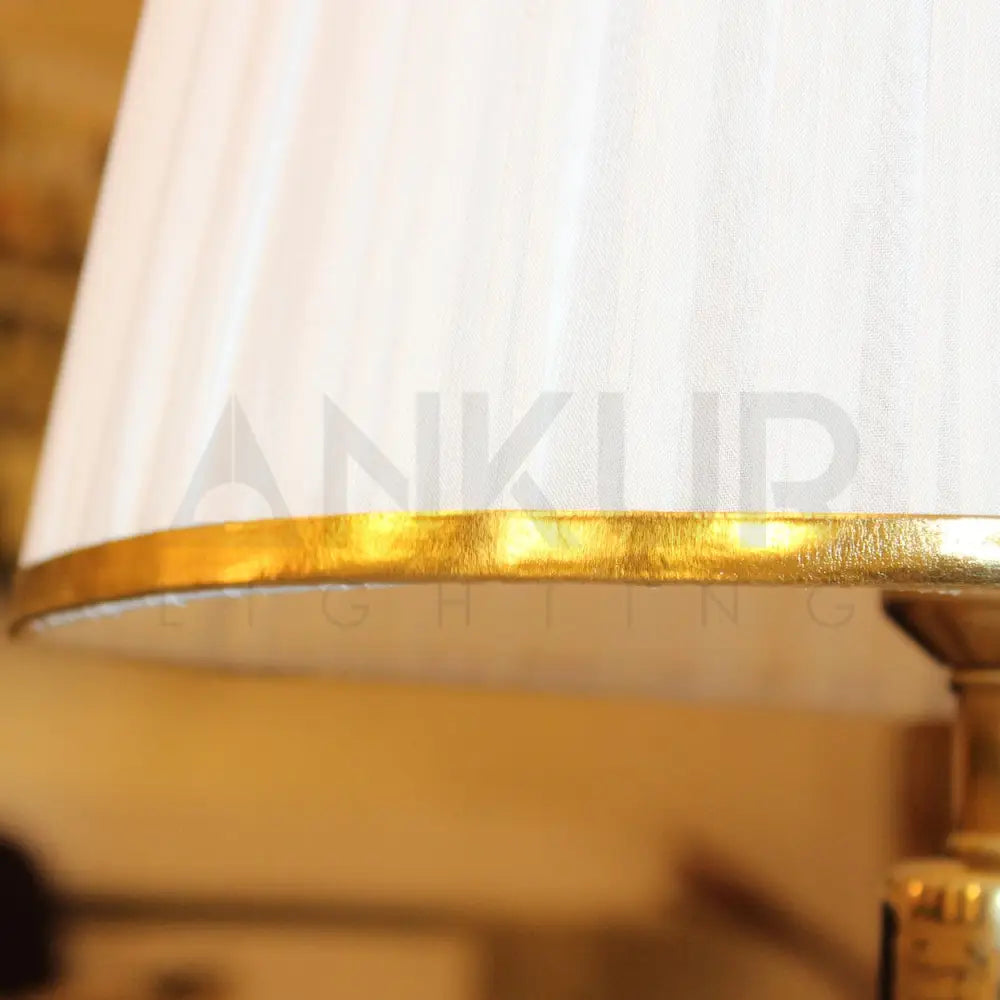CAPSULE GOLD AND WHITE CERAMIC TABLE LAMP BEDSIDE LAMP - Ankur Lighting