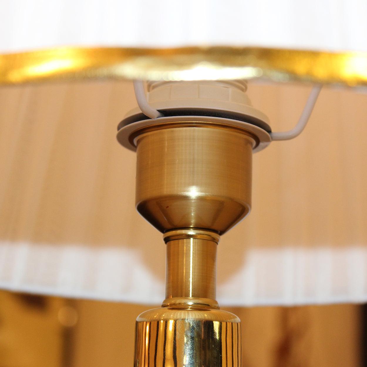 CAPSULE GOLD AND WHITE CERAMIC TABLE LAMP BEDSIDE LAMP - Ankur Lighting