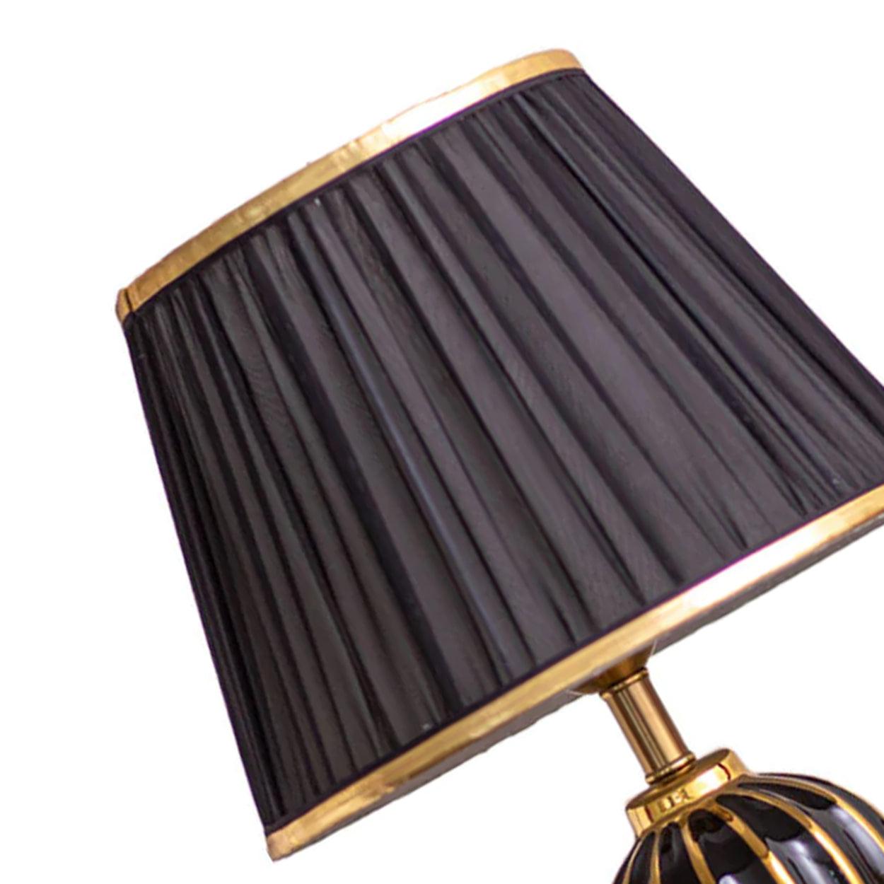 DRIB MODERN GOLDEN STRIPED CERAMIC TABLE LAMP - Ankur Lighting