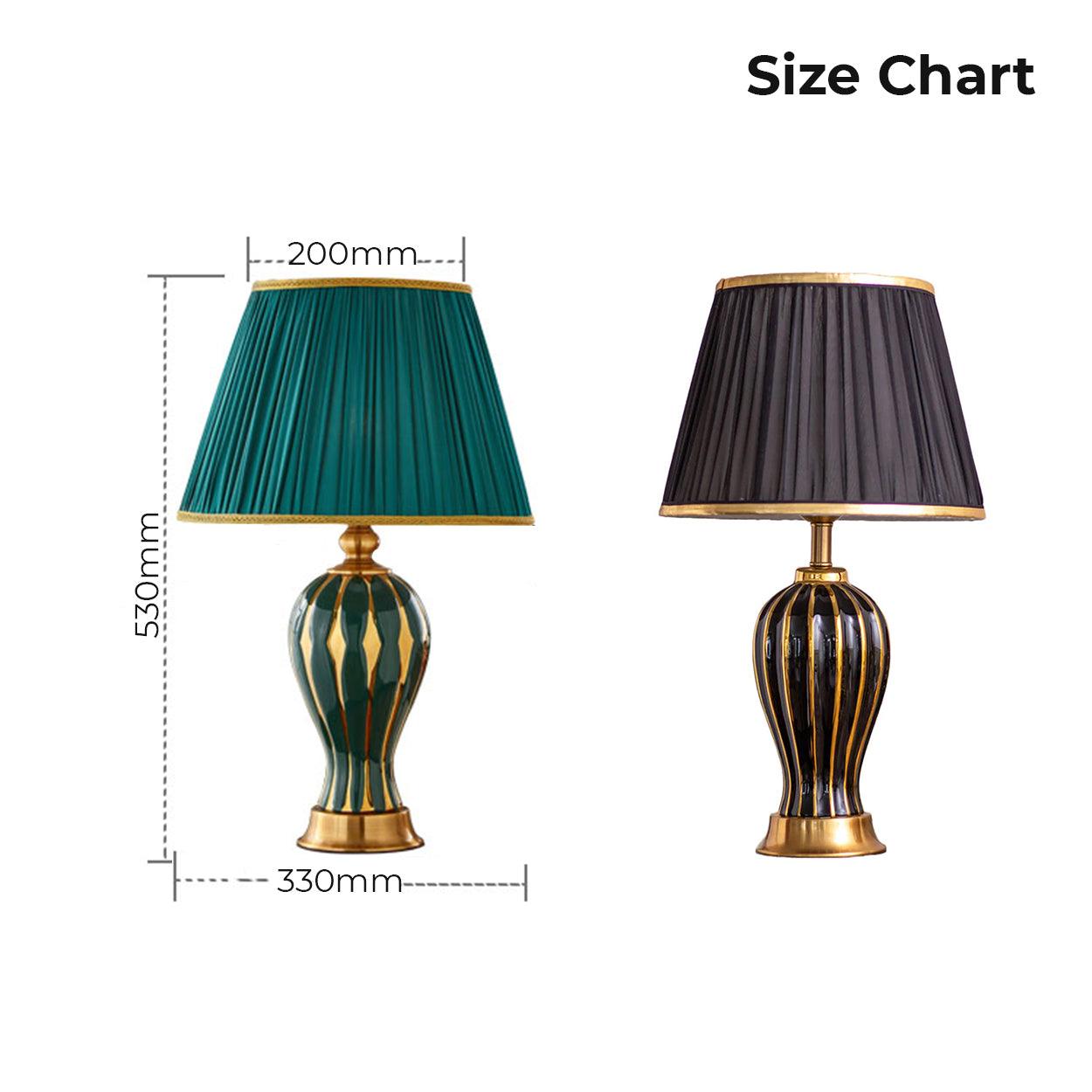 DRIB MODERN GOLDEN STRIPED CERAMIC TABLE LAMP - Ankur Lighting