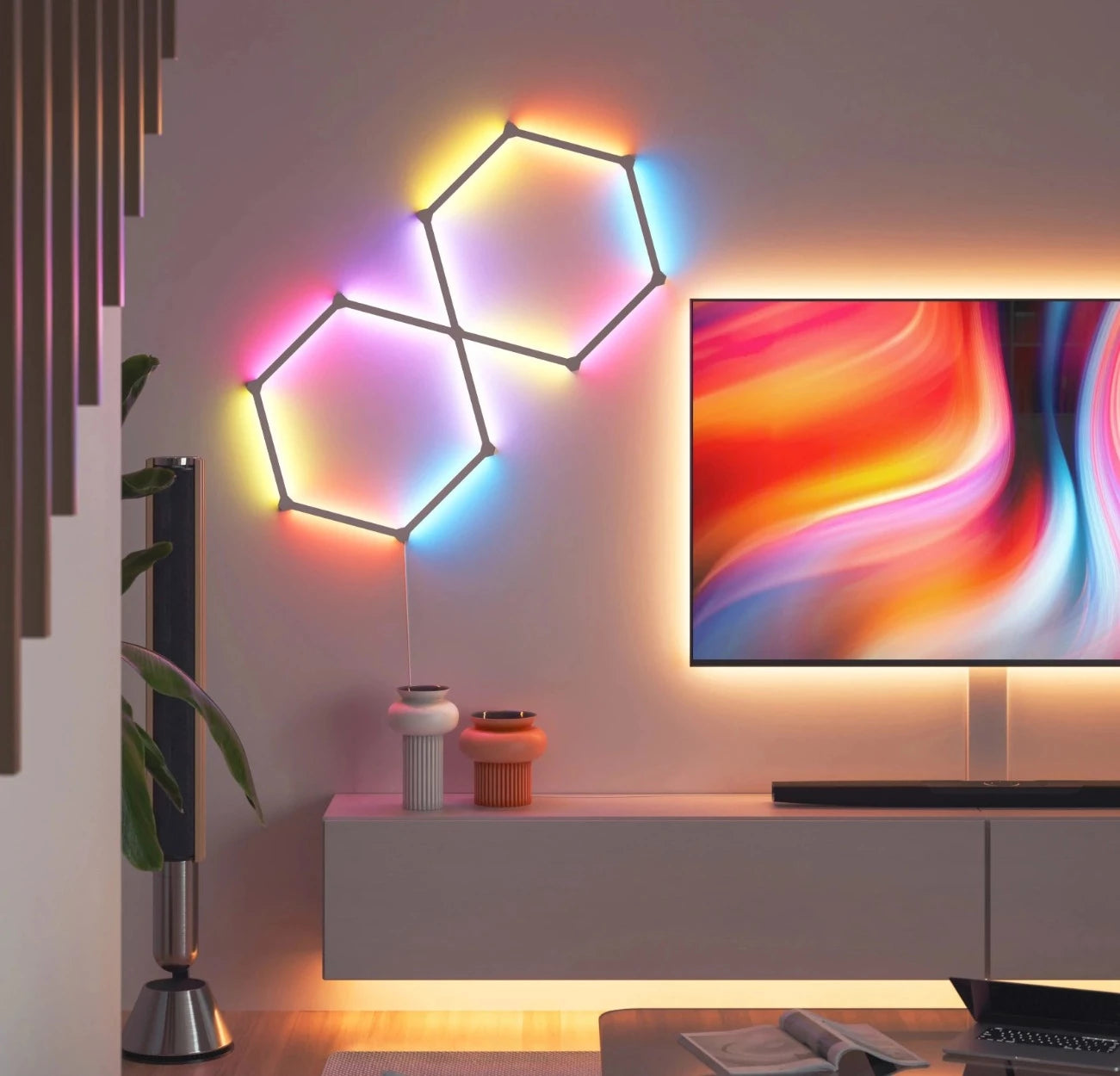 NANOLEAF LINES 60 DEGREES (STARTER KIT) FOR GAMING ROOM AND HOME AUTOMATION