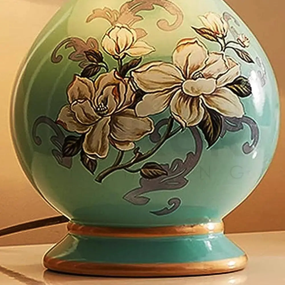 FLORA FLOWER PATTERN CERAMIC TABLE LAMP - Ankur Lighting