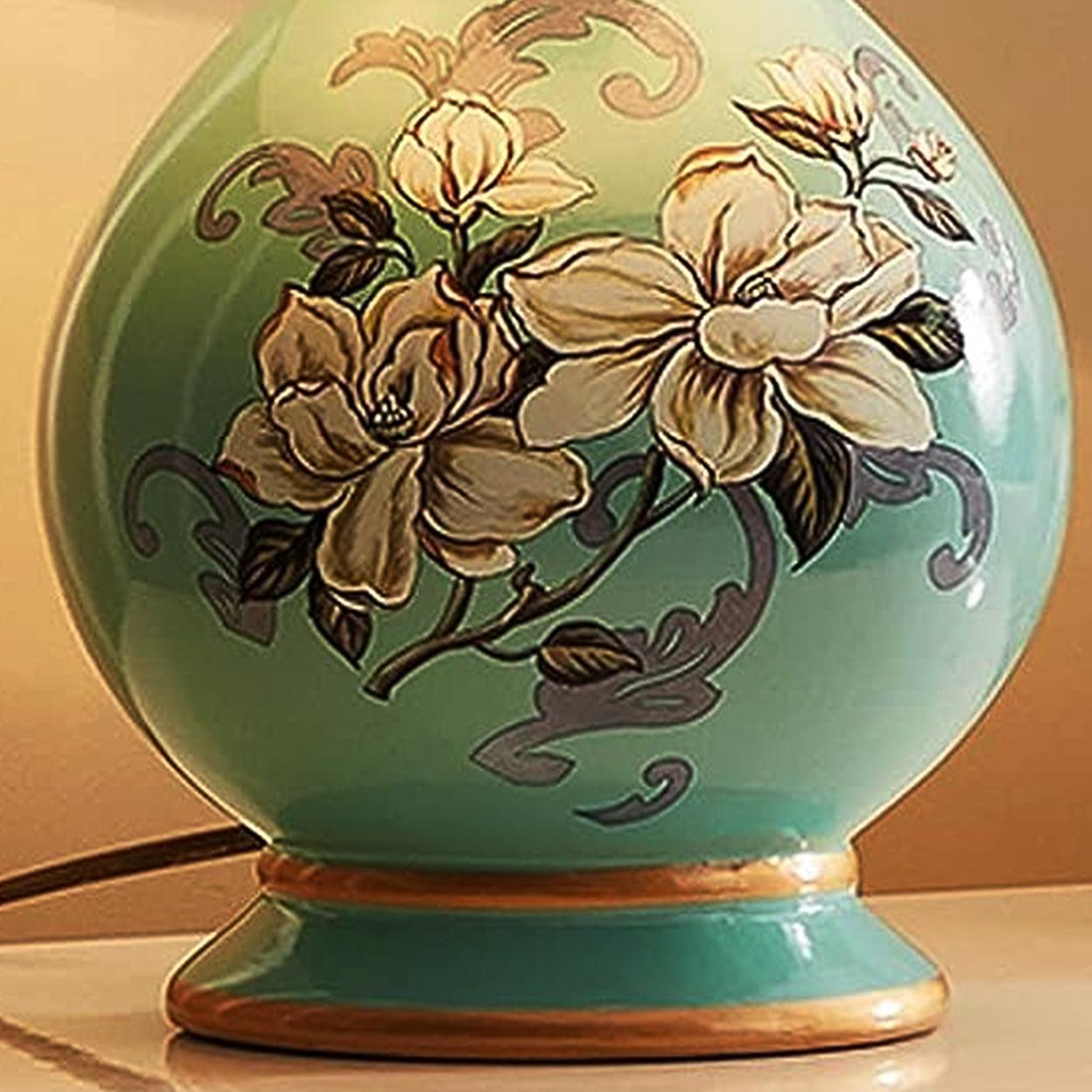 FLORA FLOWER PATTERN CERAMIC TABLE LAMP - Ankur Lighting