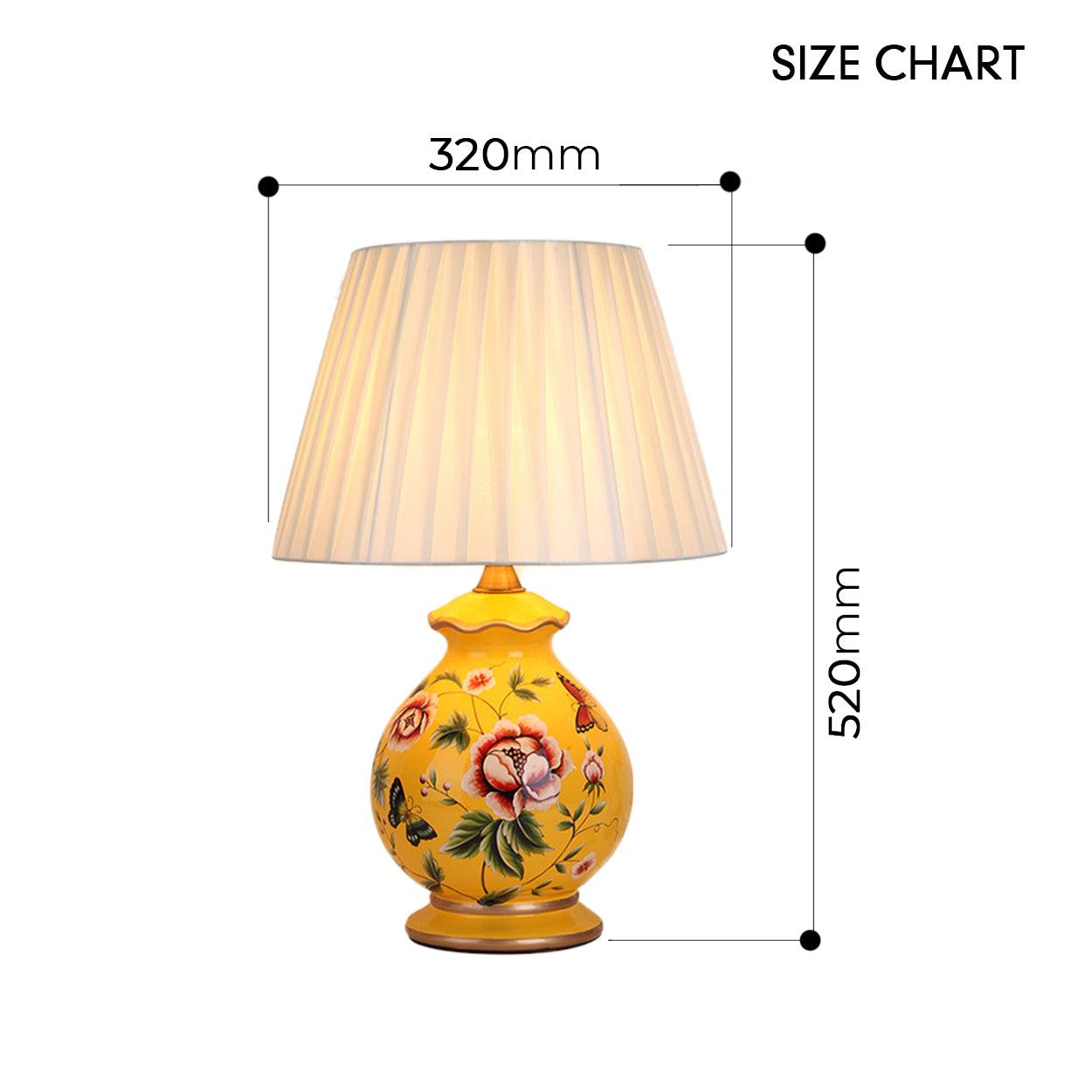 FLORA FLOWER PATTERN CERAMIC TABLE LAMP - Ankur Lighting