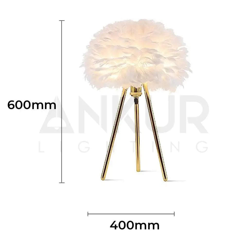 GOOSE FEATHER TABLE LAMP BEDSIDE LAMP - Ankur Lighting