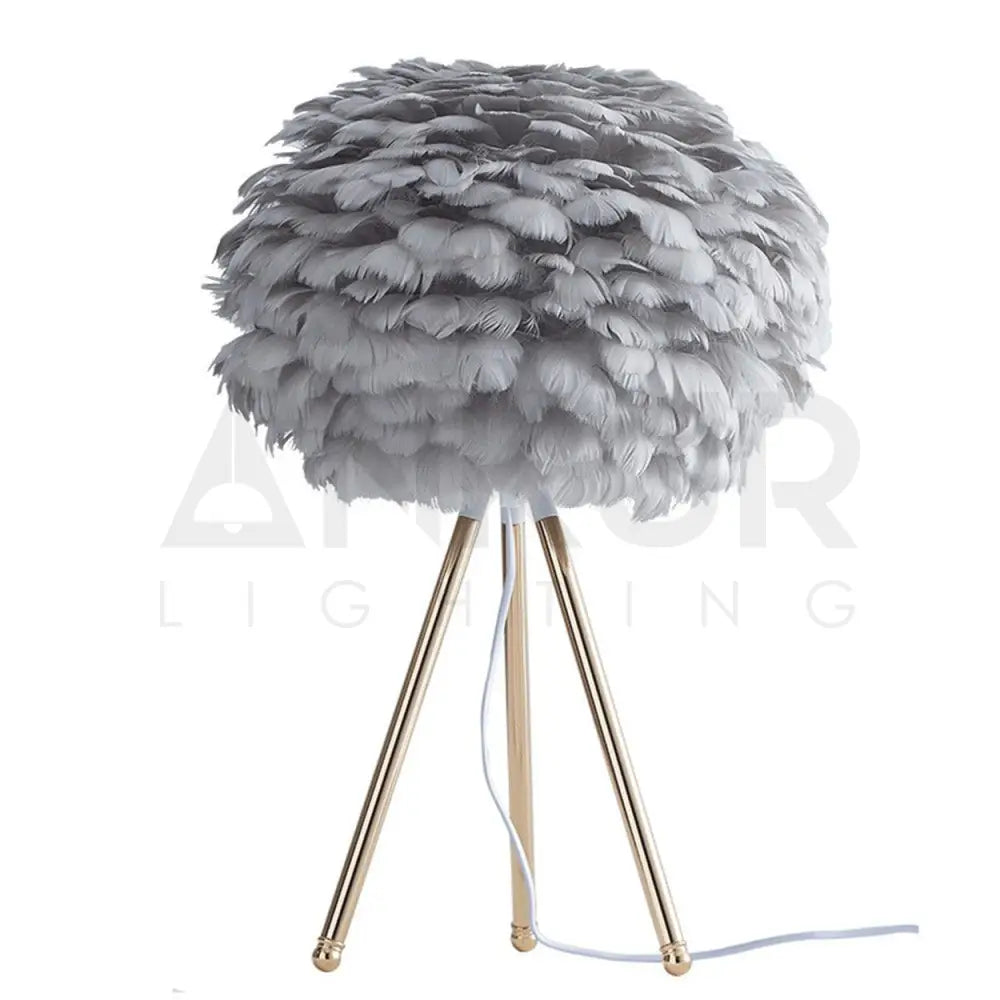GOOSE FEATHER TABLE LAMP BEDSIDE LAMP - Ankur Lighting