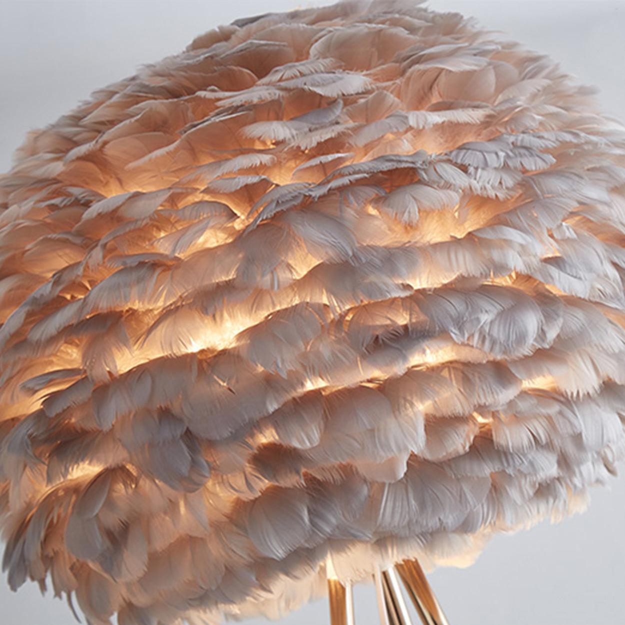 GOOSE FEATHER TABLE LAMP BEDSIDE LAMP - Ankur Lighting