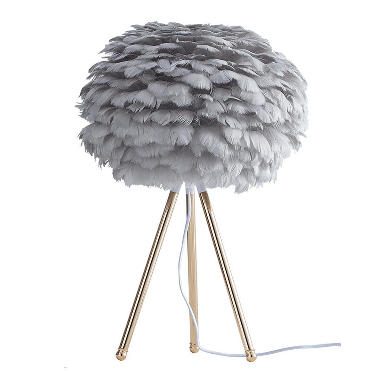 GOOSE FEATHER TABLE LAMP BEDSIDE LAMP - Ankur Lighting