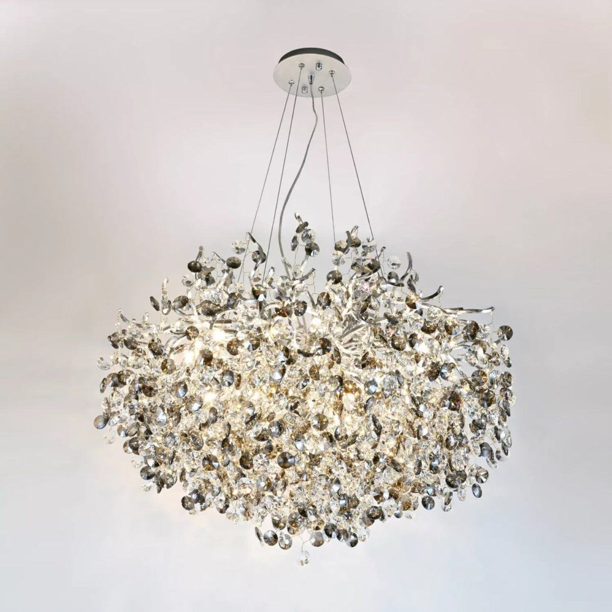 ANKUR ROUND BLOOM CONTEMPORARY CRYSTAL CHANDELIER