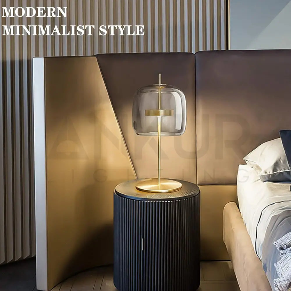 JUBE CONTEMPORARY GLASS LED TABLE LAMP BEDSIDE LAMP