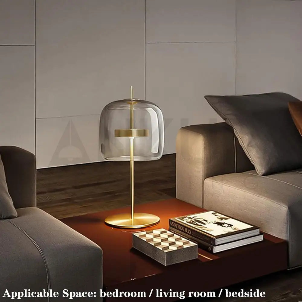JUBE CONTEMPORARY GLASS LED TABLE LAMP BEDSIDE LAMP