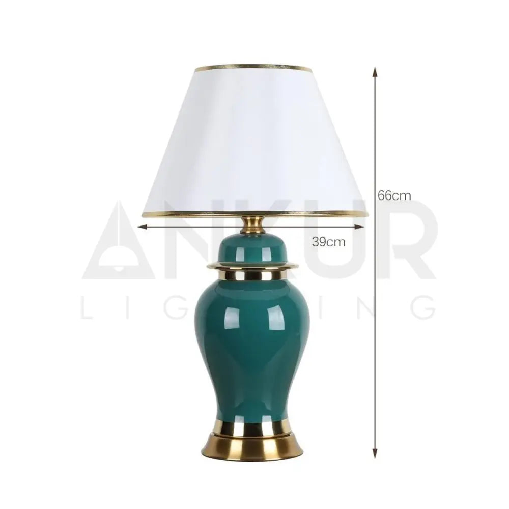 LEAN MODERN GREEN AND PURPLE CERAMIC TABLE LAMP - Ankur Lighting