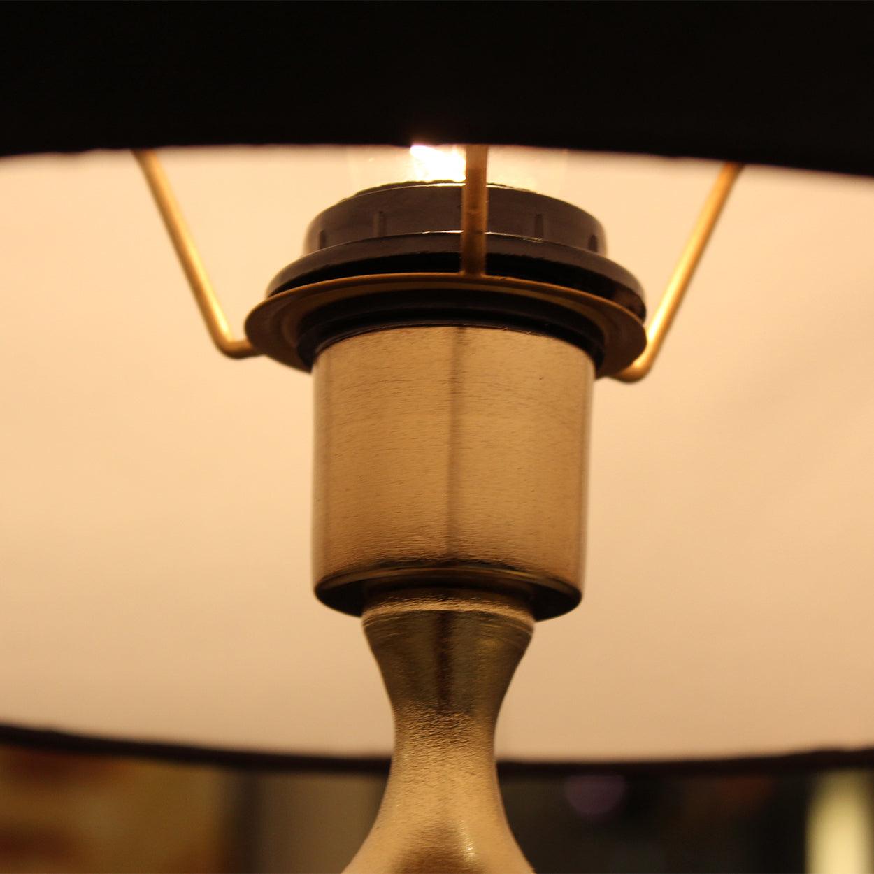 LUMA HANDMADE METAL AND GLASS BEDSIDE TABLE LAMP - Ankur Lighting