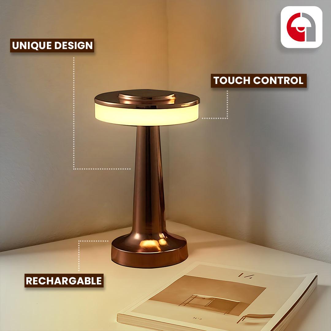 MUSHED RECHARGABLE TOUCH CONTROL WIRELESS BAR TABLE LAMP - Ankur Lighting