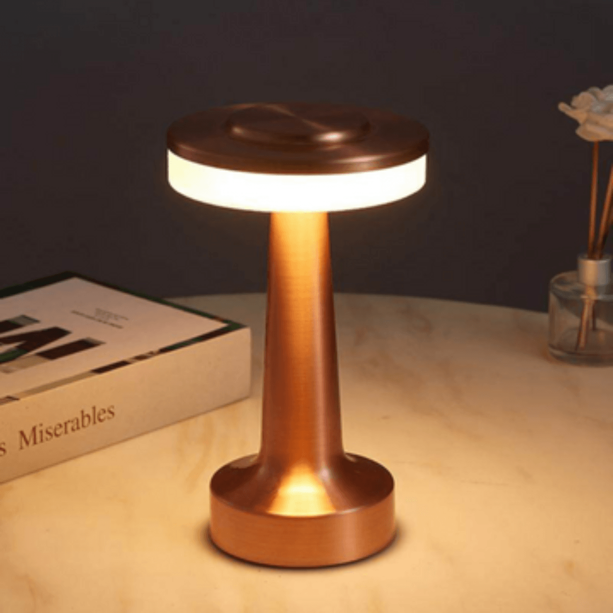 MUSHED RECHARGABLE TOUCH CONTROL WIRELESS BAR TABLE LAMP - Ankur Lighting