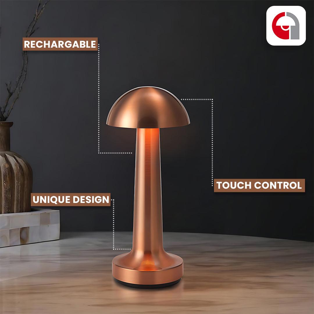 MUSHROOM RECHARGABLE TOUCH CONTROL WIRELESS BAR TABLE LAMP - Ankur Lighting