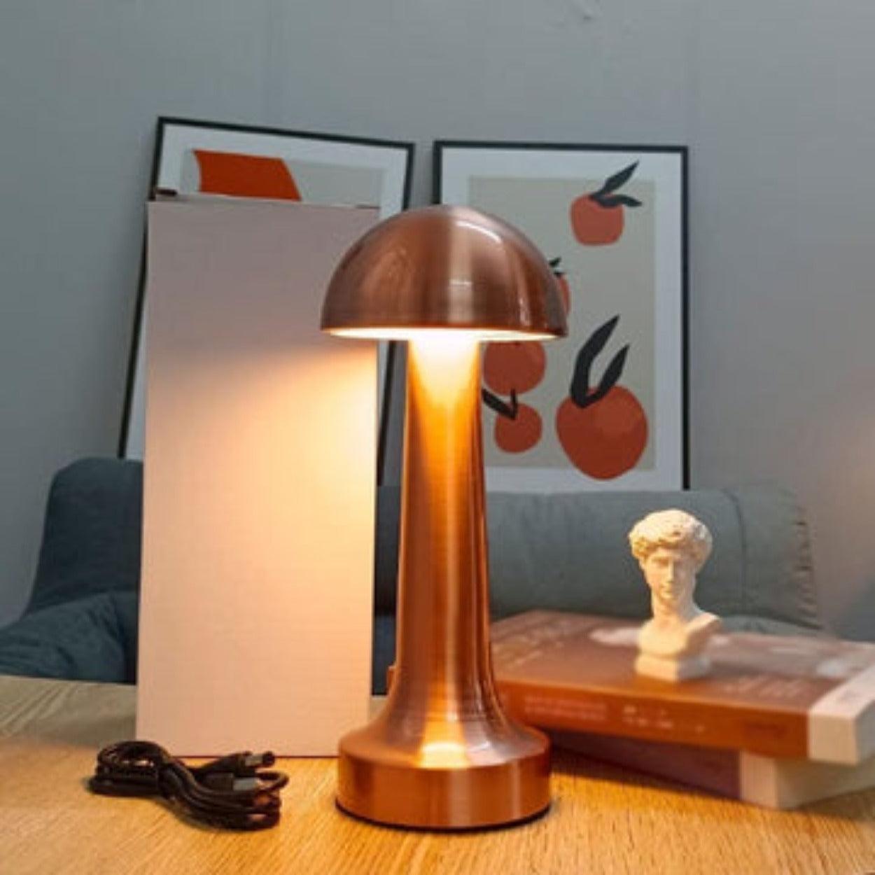 MUSHROOM RECHARGABLE TOUCH CONTROL WIRELESS BAR TABLE LAMP - Ankur Lighting