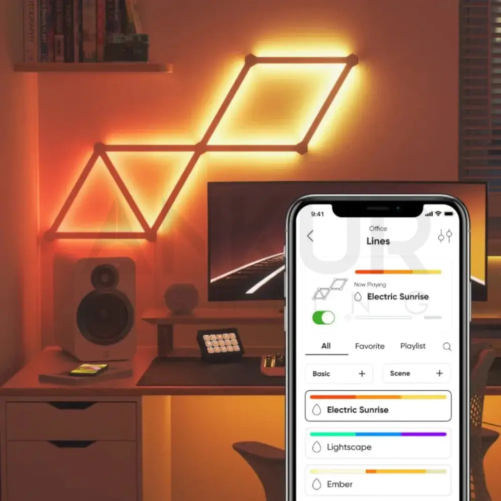 NANOLEAF LINES 60 DEGREES (STARTER KIT) FOR GAMING ROOM AND HOME AUTOMATION Lighting