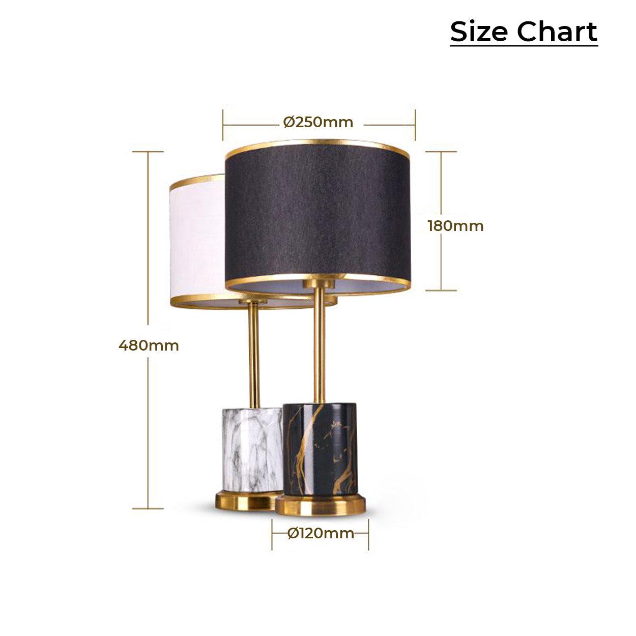 NERO GOLD WITH MARBLE TEXTURE TABLE LAMP BEDSIDE LAMP - Ankur Lighting