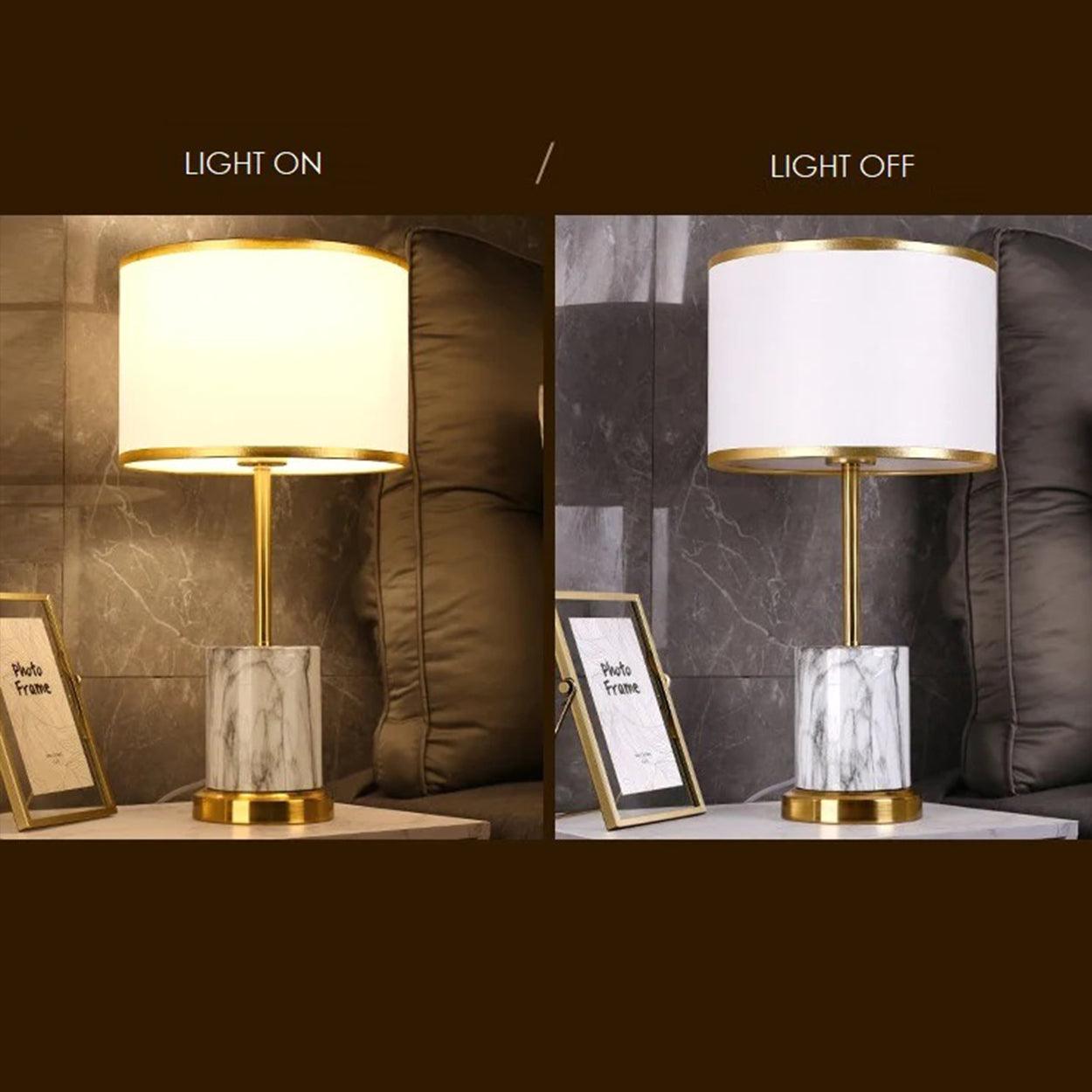 NERO GOLD WITH MARBLE TEXTURE TABLE LAMP BEDSIDE LAMP - Ankur Lighting