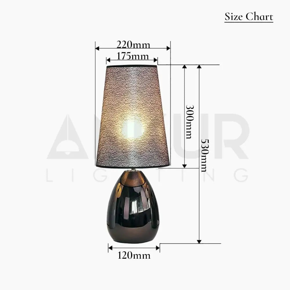 NOIR GLOSSY BLACK METAL BEDSIDE TABLE LAMP - Ankur Lighting