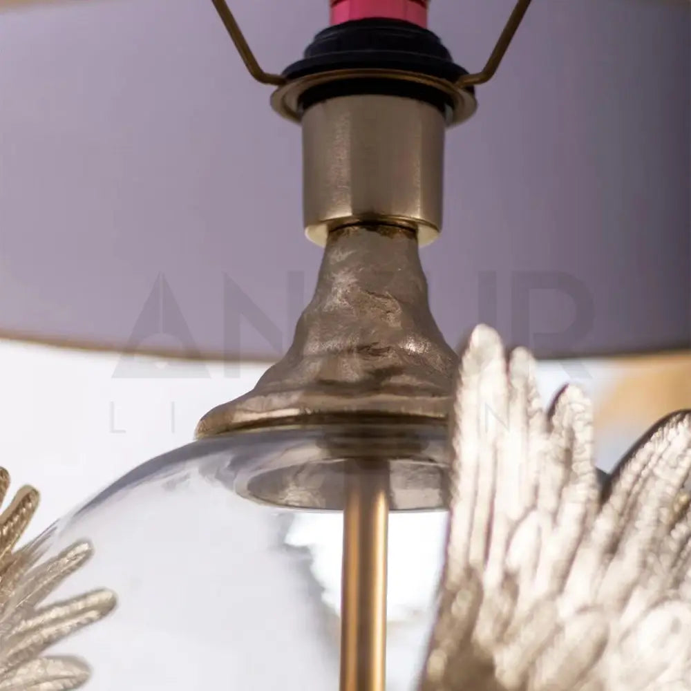 PHOENIX WING HAND MADE METAL AND GLASS TABLE LAMP - Ankur Lighting