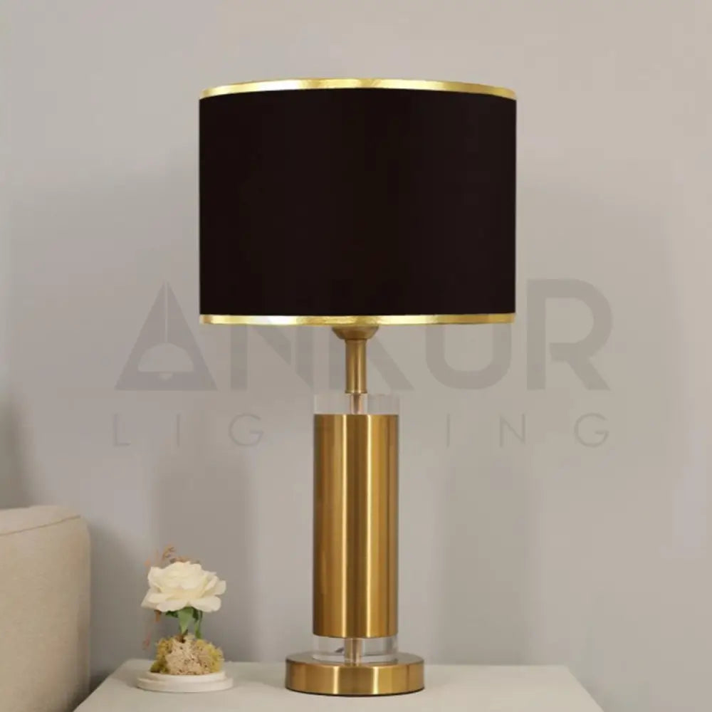 ROBERT LUXURY METAL AND CRYSTAL DESIGNER TABLE LAMP BEDSIDE LAMP - Ankur Lighting