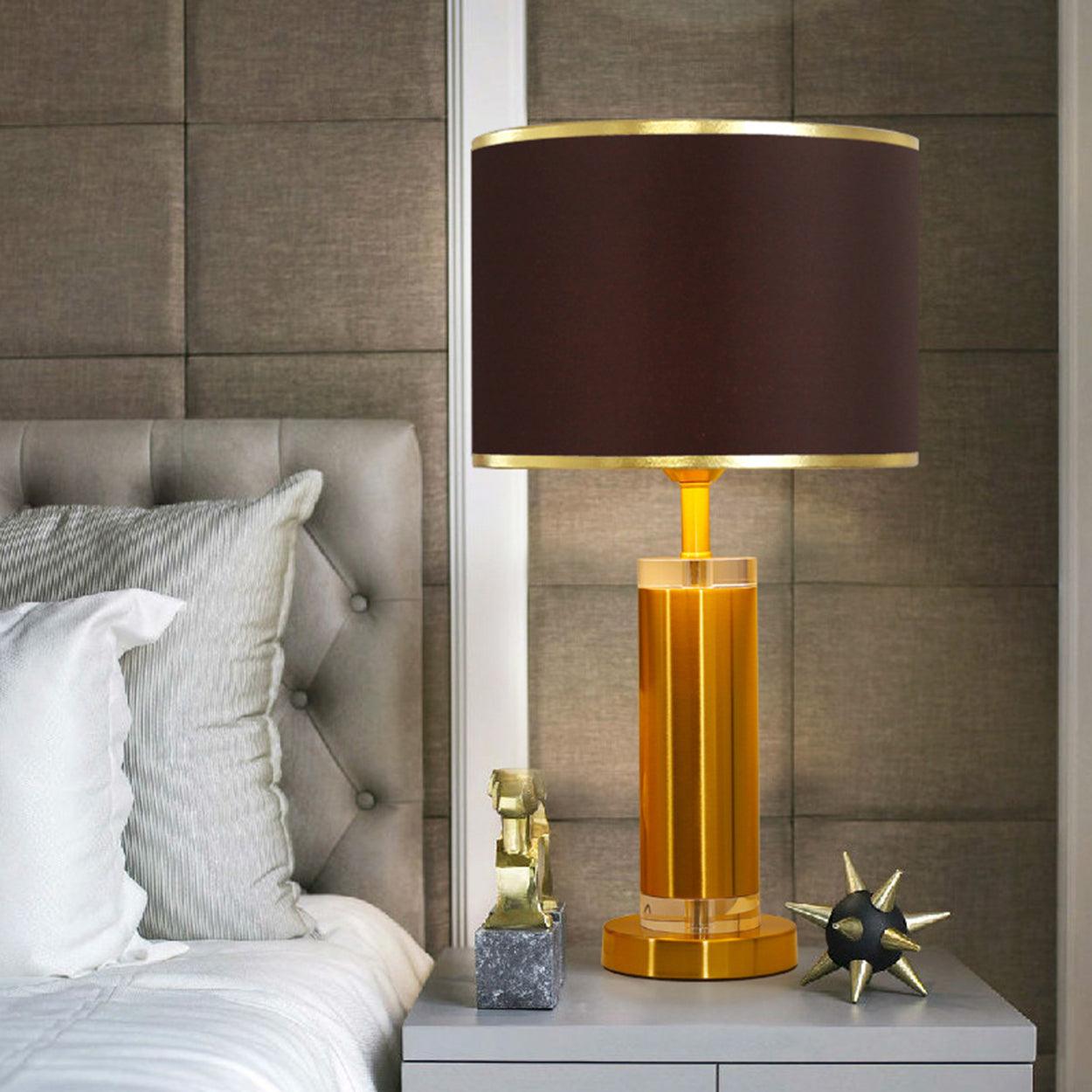 ROBERT LUXURY METAL AND CRYSTAL DESIGNER TABLE LAMP BEDSIDE LAMP - Ankur Lighting