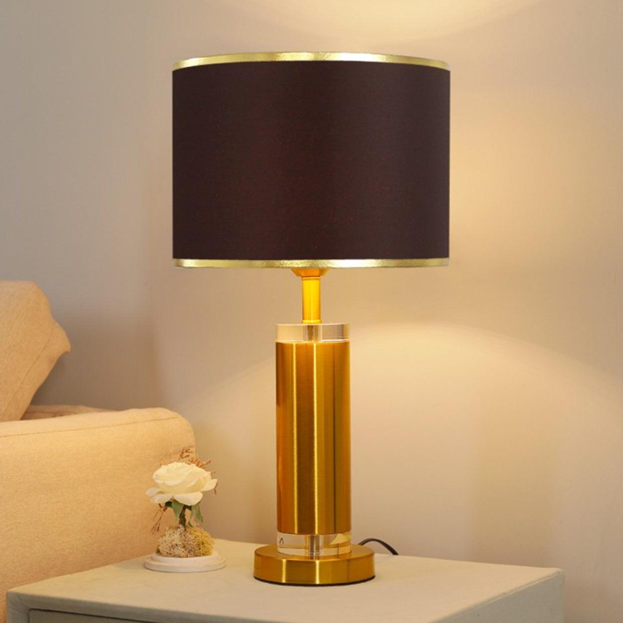 ROBERT LUXURY METAL AND CRYSTAL DESIGNER TABLE LAMP BEDSIDE LAMP - Ankur Lighting