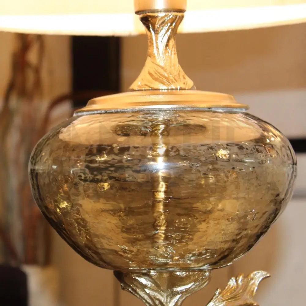 RUNNING LEOPARD HAND MADE METAL AND GLASS TABLE LAMP - Ankur Lighting