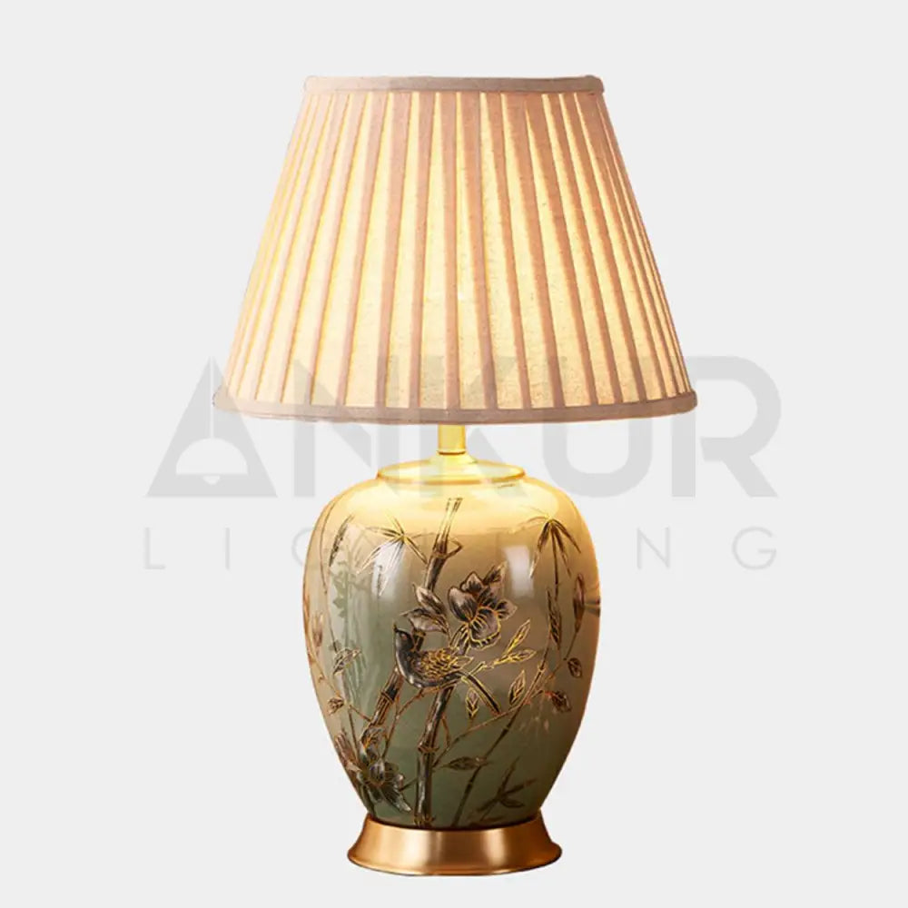 SONA CERAMIC BEDSIDE TABLE LAMP - Ankur Lighting