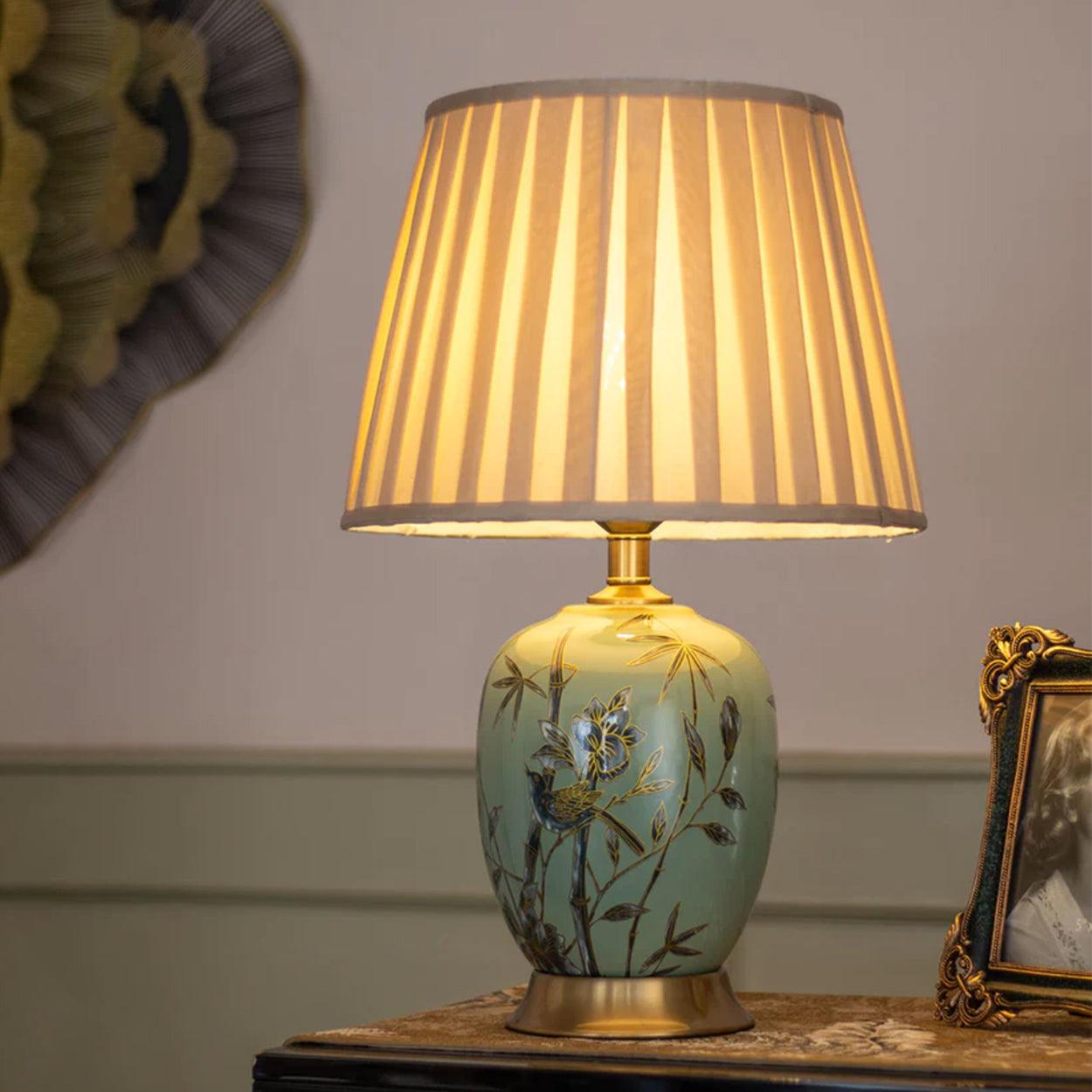 SONA CERAMIC BEDSIDE TABLE LAMP - Ankur Lighting