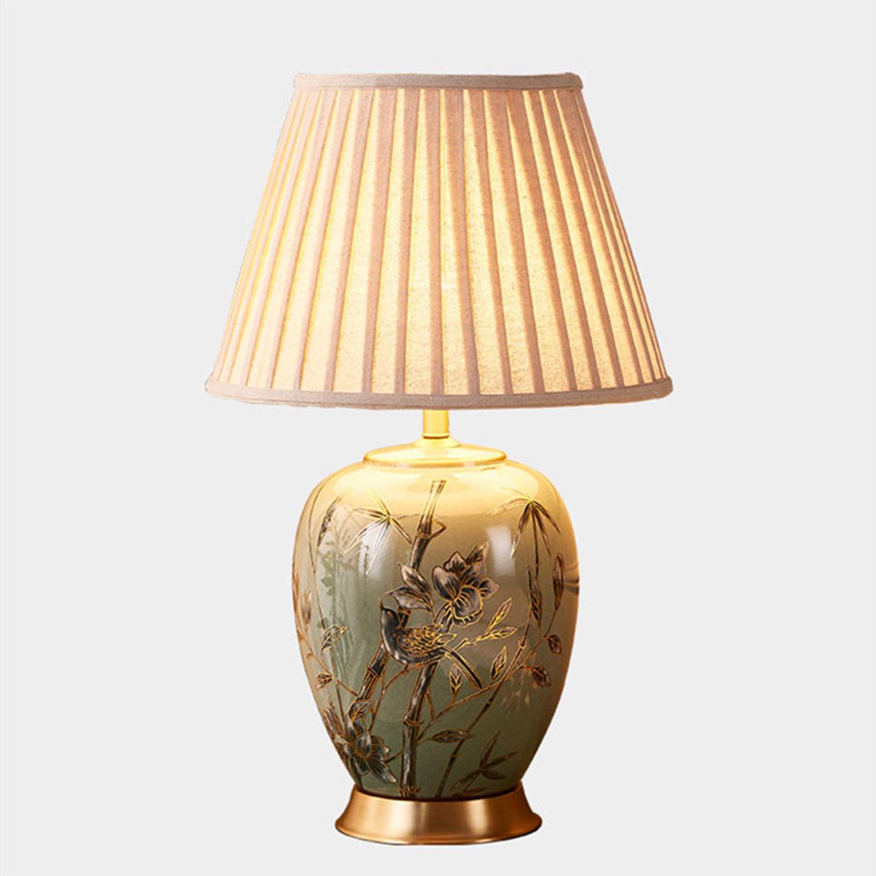 SONA CERAMIC BEDSIDE TABLE LAMP - Ankur Lighting