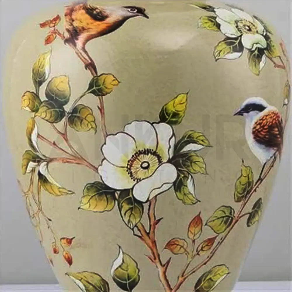 SONGBIRD FLORAL PATTERN CERAMIC TABLE LAMP - Ankur Lighting