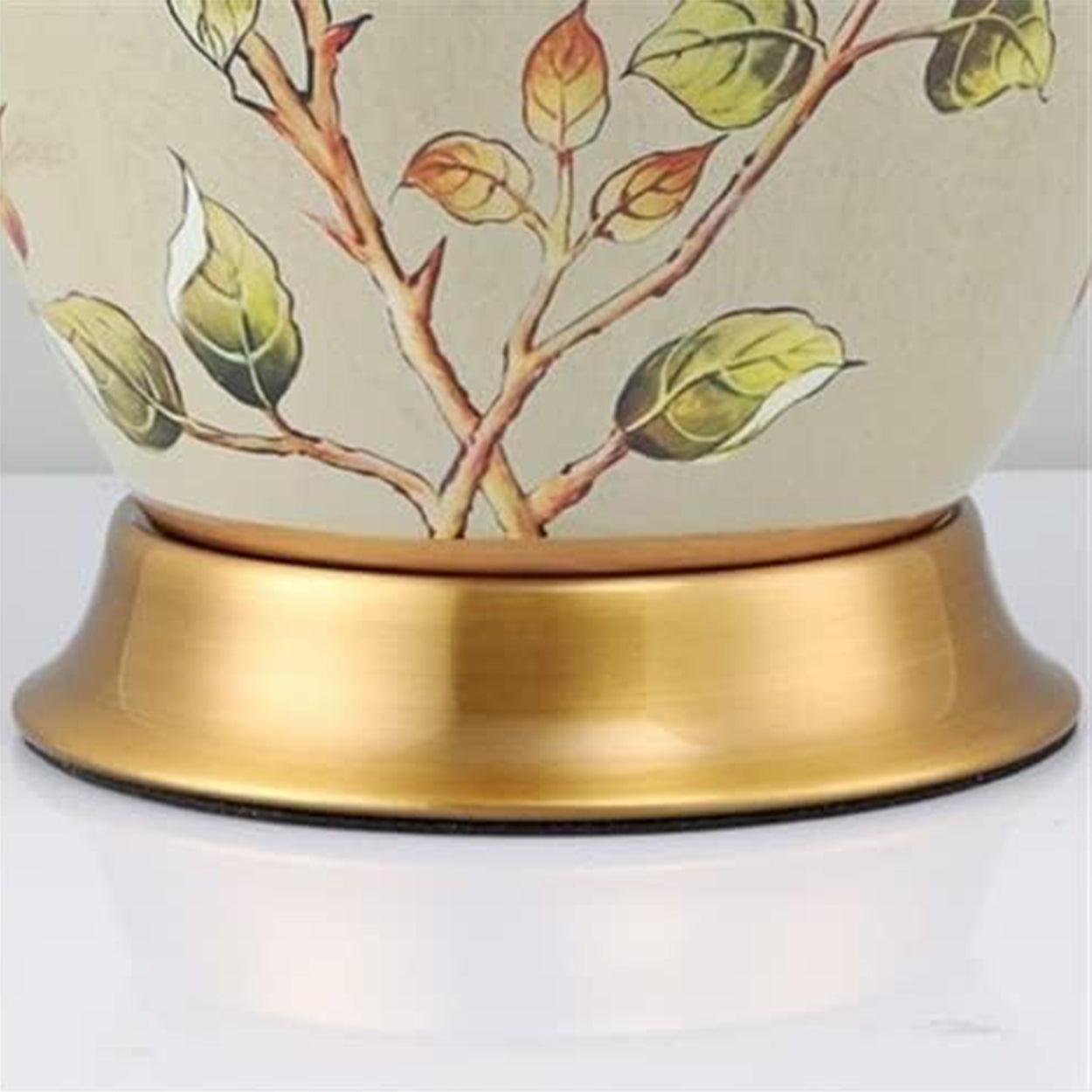 SONGBIRD FLORAL PATTERN CERAMIC TABLE LAMP - Ankur Lighting