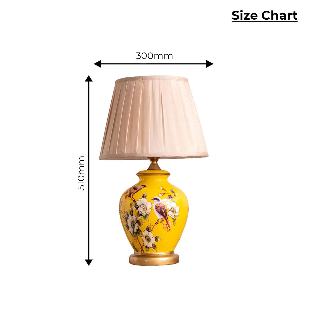 SONGBIRD FLORAL PATTERN CERAMIC TABLE LAMP - Ankur Lighting