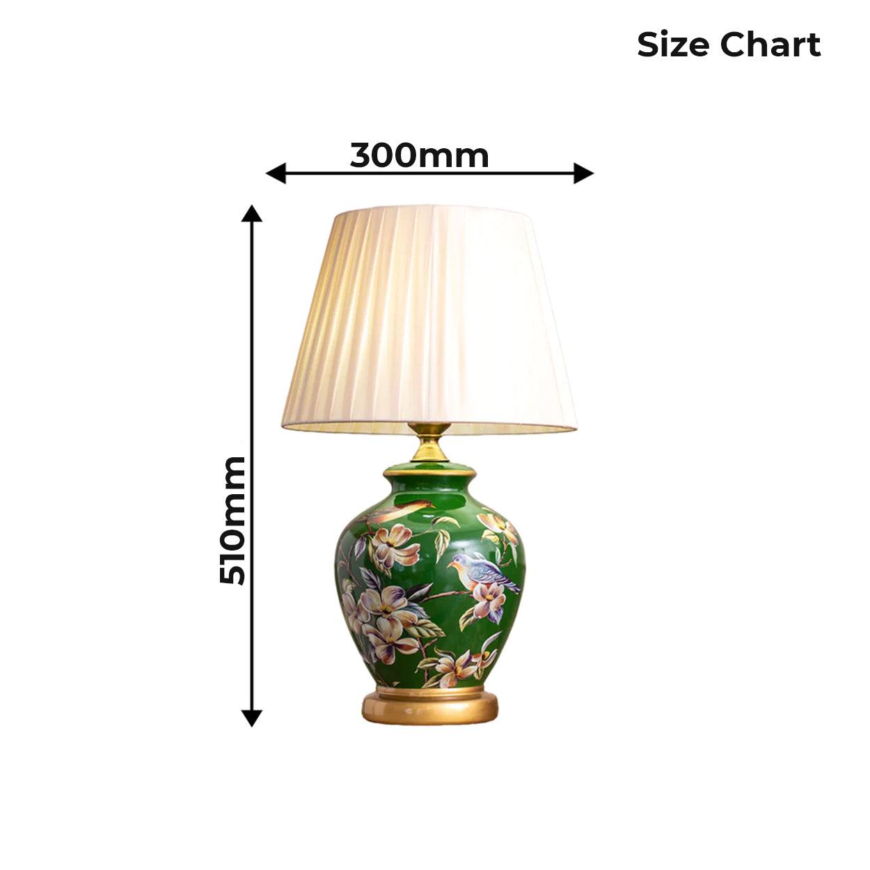 SONGBIRD FLORAL PATTERN CERAMIC TABLE LAMP - Ankur Lighting