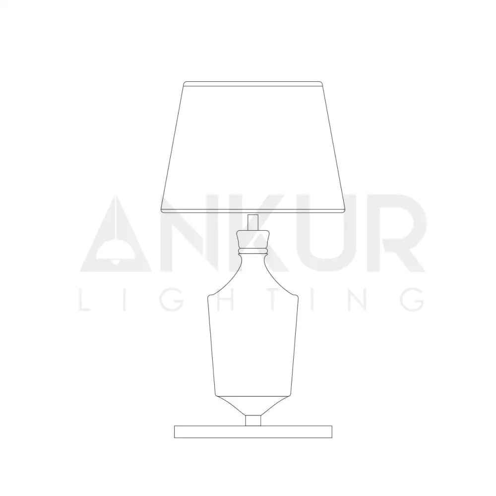 TROPH SMOKE GREY GLASS AND METAL TABLE LAMP - Ankur Lighting