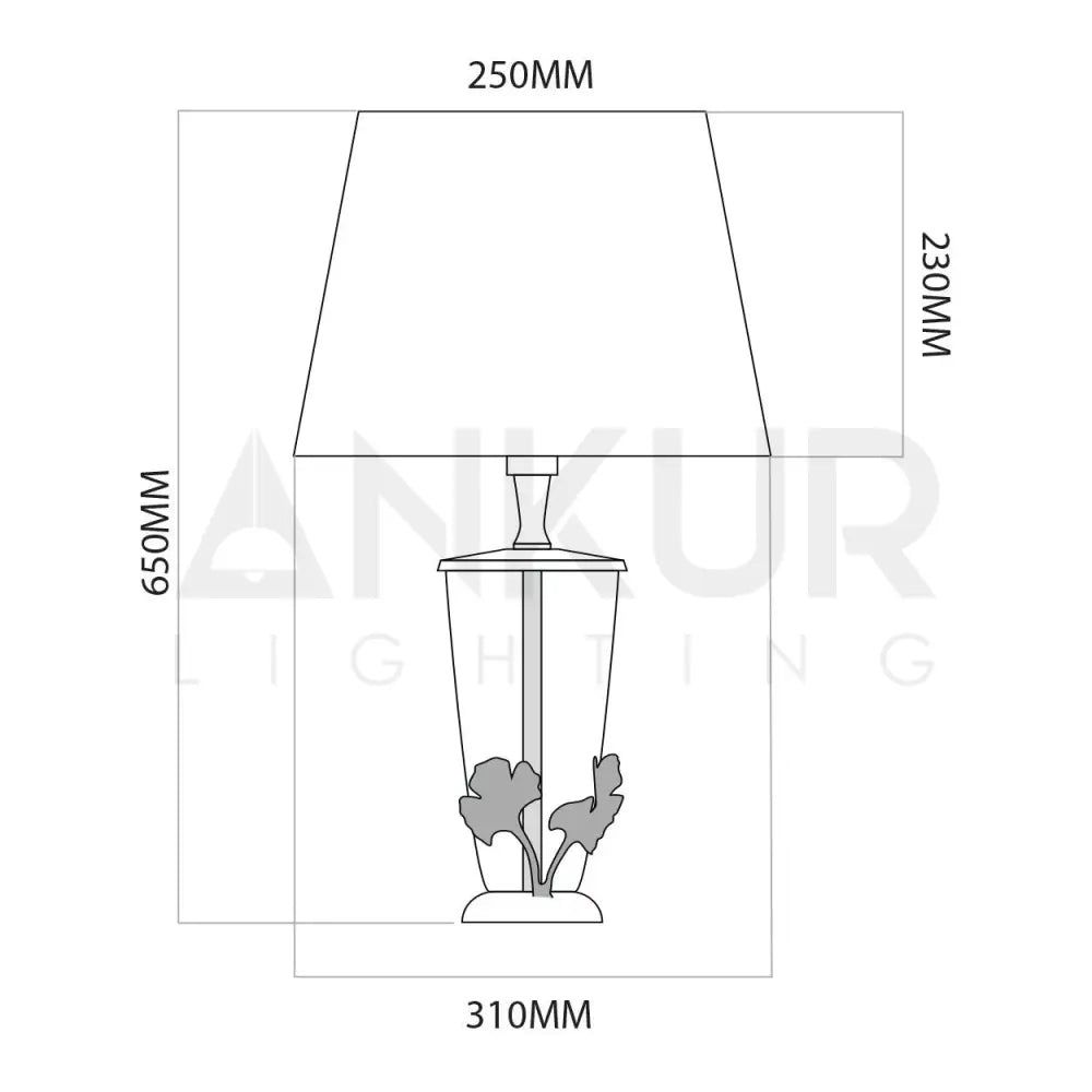TROPICAL PALM HAND MADE METAL AND GLASS TABLE LAMP - Ankur Lighting