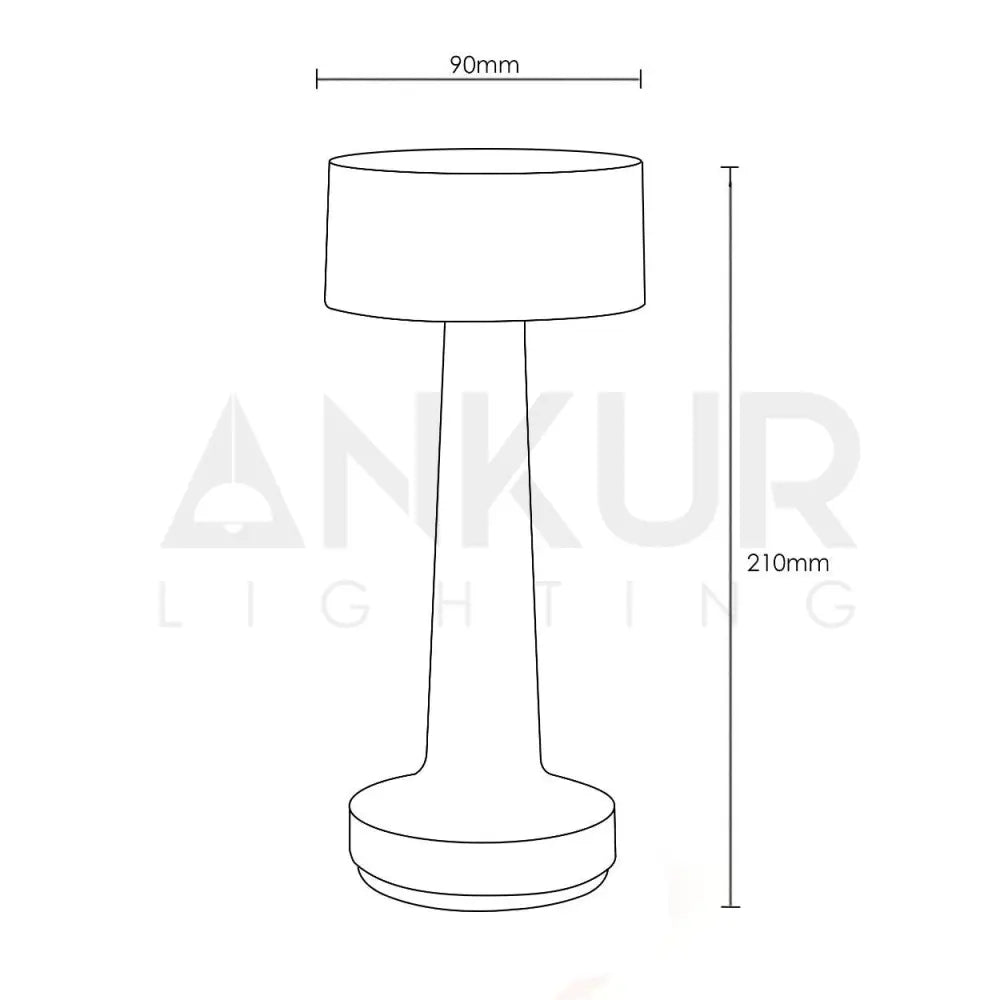 BARBELL RECHARGABLE TOUCH CONTROL WIRELESS BAR TABLE LAMP - Ankur Lighting