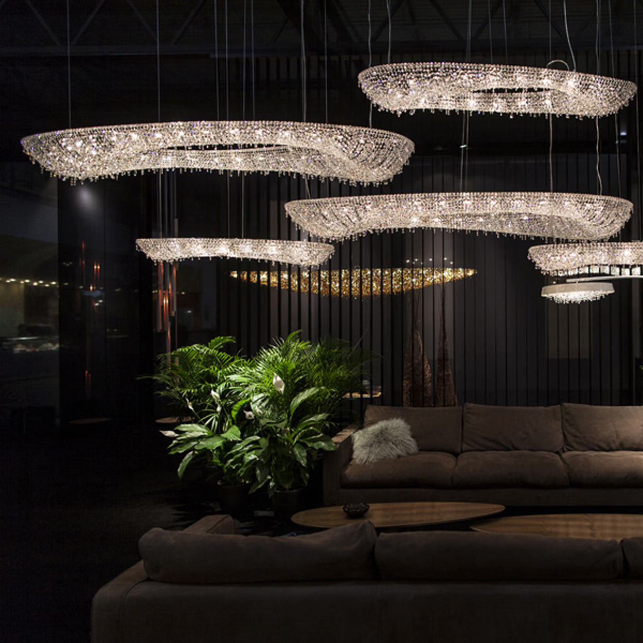 ANKUR FULGURITE CRYSTAL DOUBLE HEIGHT MODERN CHANDELIER FOR LUXURY HOME lighting