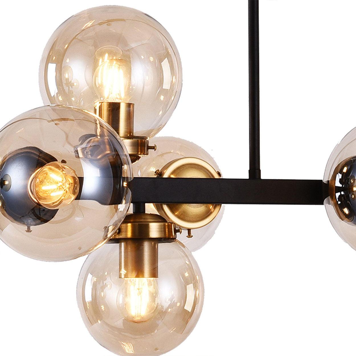 12 LIGHT LINEAR GLOBE CHANDELIER - Ankur Lighting