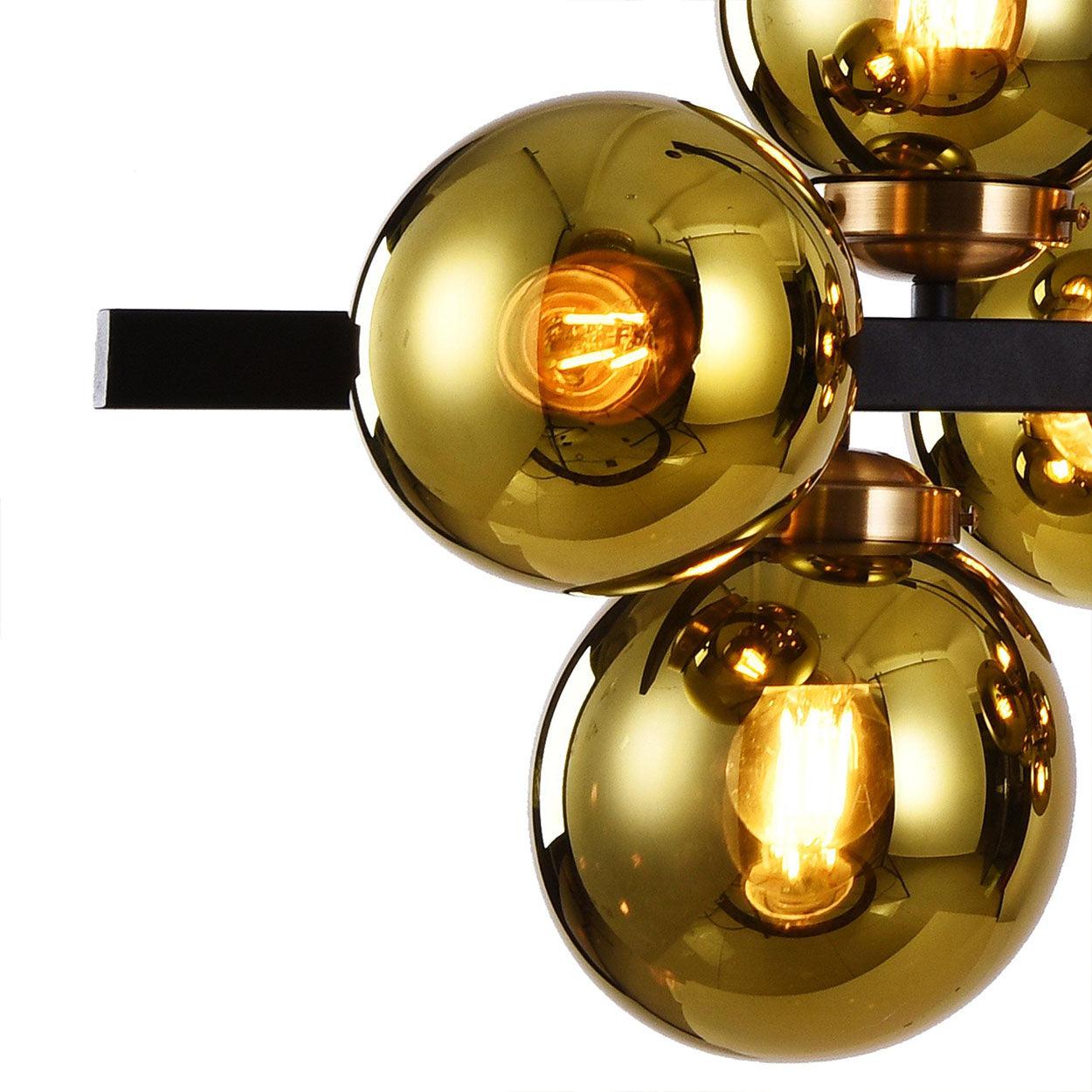 12 LIGHT LINEAR GLOBE CHANDELIER - Ankur Lighting