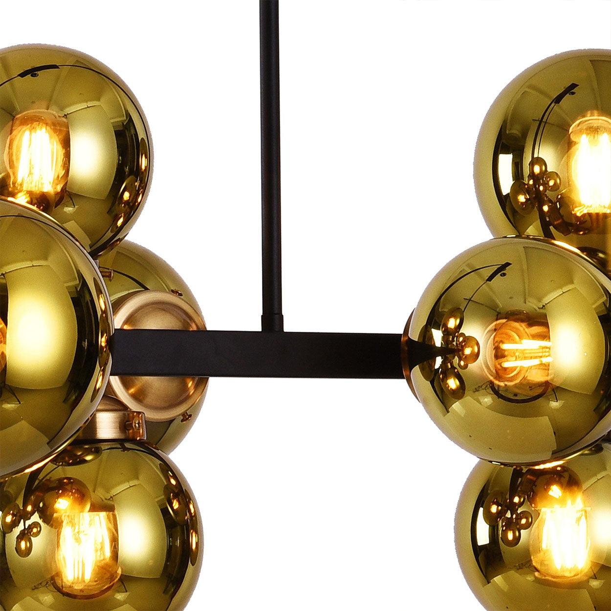 12 LIGHT LINEAR GLOBE CHANDELIER - Ankur Lighting